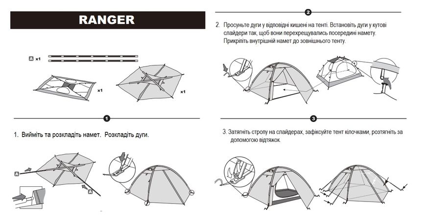 Намет Tramp Ranger 2 (v2) зелений TRT-099 TRT-099 фото