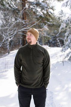 Флісова кофта Tribe Fleece Jacket Half Zip, оливкова, 46 T-KJ-0012-olive-46 фото