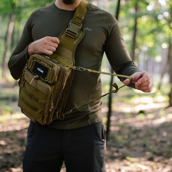 Сумка через плече Tribe Sling Pack 6,5 L T-IE-0003, olive T-IE-0003-olive фото