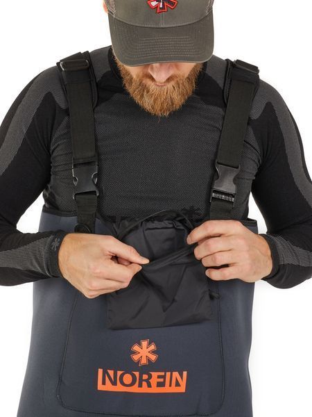 Забродный полукомбинезон Norfin SHADOW NEOPRENE BOOTFOOT р.42-M с резиновыми сапогами (83500-42-M) SA-21868 фото