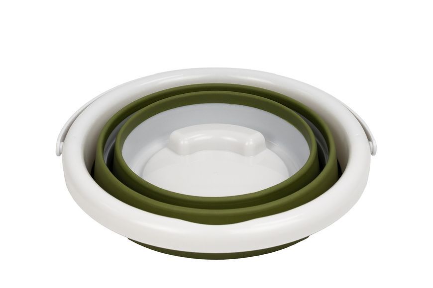 Складане силіконове відро Tribe Water Bucket 5 л, оливкове T-FJ-0047-olive фото